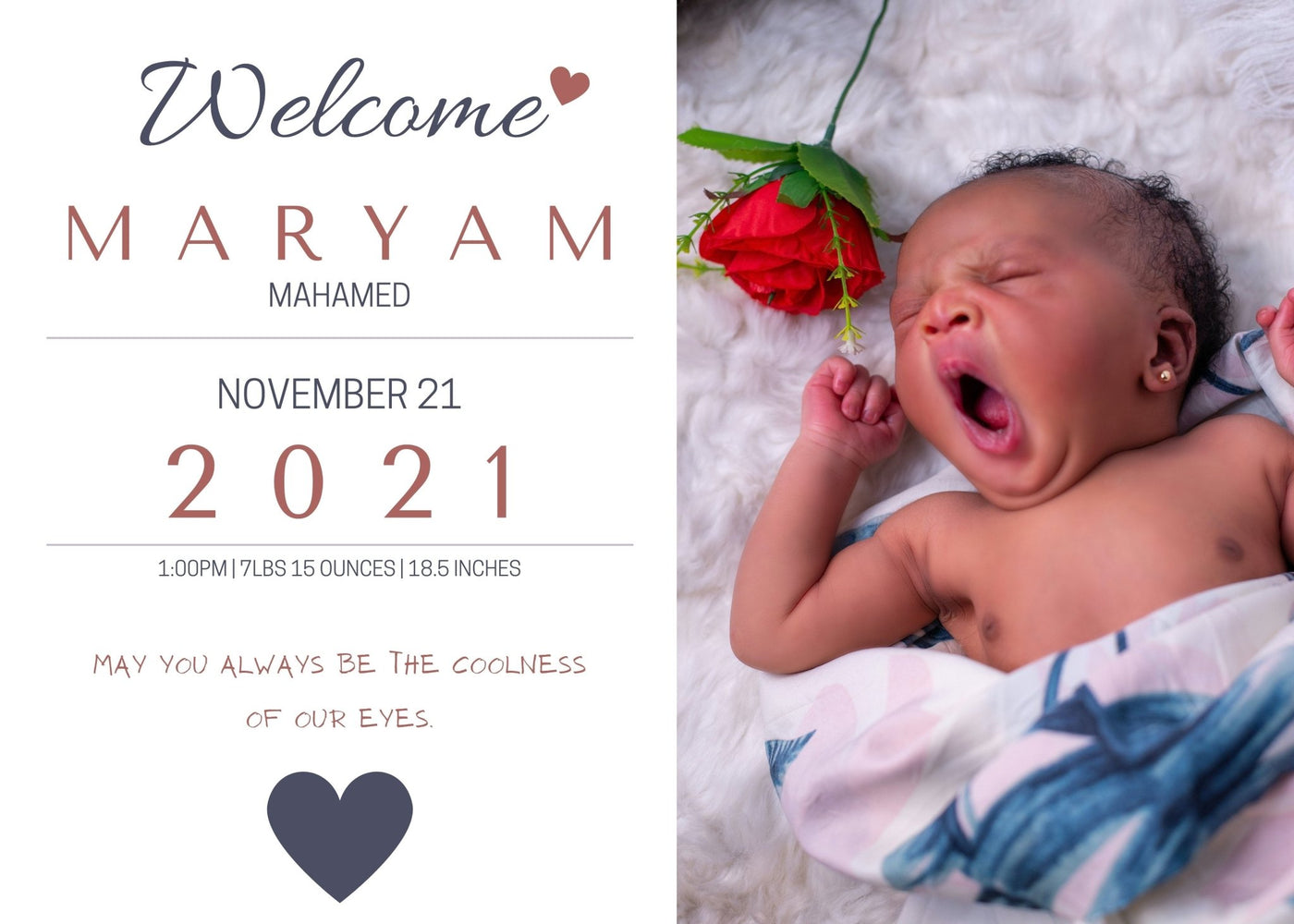 Birth Announcement - AyaansCraftyCreation