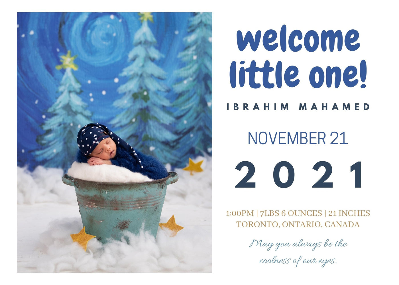 Birth Announcement Card - AyaansCraftyCreation - AyaansCraftyCreation