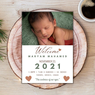 Birth Announcement Card - AyaansCraftyCreation - AyaansCraftyCreation